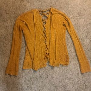 Charlotte Russe Lace-Up Back Cardigan